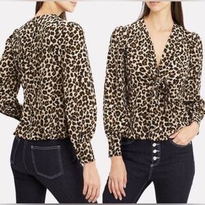 Veronica Beard Leopard Print Payton Blouse SZ 4